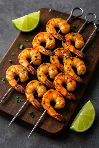 Garnelen-Spiesse mit Limette
