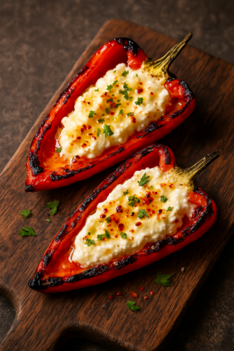 Gegrillte Paprika mit Feta-Crème